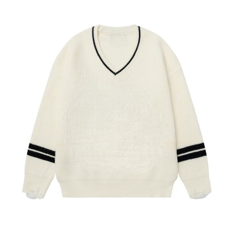 Classic Apricot V-Neck Sweater