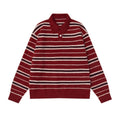 Premium Striped Red Collared Sweater